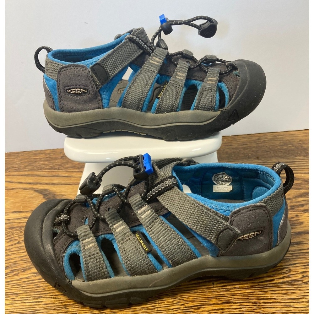 Keen Newport H2 Kids Sandals Size 12 Grey Blue Waterproof Hiking Shoes 1022825